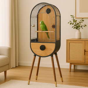 Cage à canaris multifonctionnelle transparente noire et blanche Cage en fer pour calopsitte Sun Conure Perruche Finch Perruche Inséparable Canari - Product Image 1