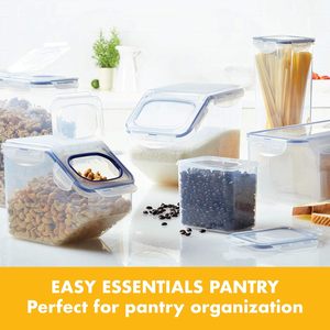 Ensemble de contenants de stockage alimentaire en plastique empilables, hermétiques, sans BPA, à ouverture par pression, style classique, pour le stockage à sec - Product Image 2