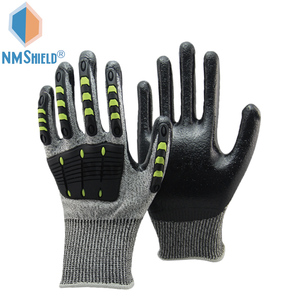 Guante DE TRABAJO DE PUNTO HPPE con revestimiento de nitrilo resistente a cortes de nivel 5 NMSHIELD, TPR, seguridad antiimpacto, construcción de campos petrolíferos EN388 - Product Image 2