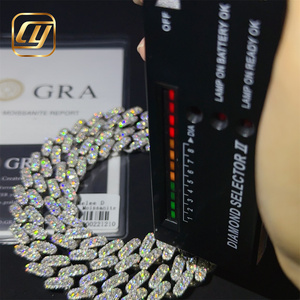 สร้อยคอแบบ Cuban Link เงินแท้ 925 ประดับเพชร Moissanite VVS ระดับ GRA พร้อมใบรับรอง ขนาด 15 มม. สไตล์ฮิปฮอป - Product Image 6
