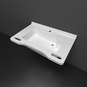 Modernas Barras de Soporte para Lavabos de Piedra Artificial No Porosa - Lavabo Colgante de Pared Ecológico de Grado Médico para Centros de Cuidado y Rehabilitación - Product Image 2