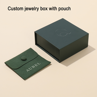 Großhandel Grüne Magnet-Schmuckboxen Magnetverschluss Schmuck-Geschenkbox Luxus Halsketten-Charm-Kollektion mit Beutel