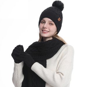 <span class=keywords><strong>Ensemble</strong></span> de 3 pièces de haute qualité : <span class=keywords><strong>bonnet</strong></span> en tricot <span class=keywords><strong>pour</strong></span> <span class=keywords><strong>femme</strong></span>, protection des oreilles, écharpe et gants, <span class=keywords><strong>pour</strong></span> l'hiver - Product Image 3