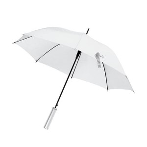 Parasol de plage en polyester blanc avec poignée en PVC, diamètre 103 mm - Product Image 1
