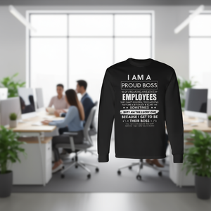 Camiseta de manga larga con estampado de Proud Boss Of Awesome Employees, ropa de trabajo en equipo - Product Image 3