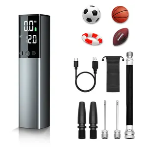 Electric Ball Pump Smart Air Pump Portable Fast Ball Inflation with Accurate Pressure Gauge and Digital LCD Display for Ball
