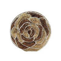 Vente chaude De Luxe Fond Plat Forme De Fleur Tout Diamant Étincelant Perlé Strass Dames De Mariage Soirée Cadeau Pack