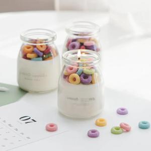 Soy Wax Fruit Loops Cereal <strong>Candles</strong> Cute <strong>Fun</strong> Scented Budding Glass Jar <strong>Candle</strong> for Dessert Lovers - Product Image 3
