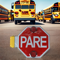 Bras de panneau d'arrêt électronique DC12/24V pour pièces automobiles d'autobus scolaires en russie accessoire de bus essentiel