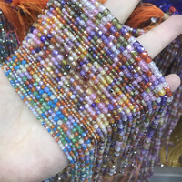 Perles de zircon facettées multicolores 2-4 mm, perles rondes en zircon cubique pour la fabrication de bijoux DIY