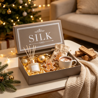 Coffret Cadeau de Noël en Soie avec Diffuseur, Tasse à Cacao et Ornements, Sac en Lin, Couverture – Ensemble Cadeau en Gros