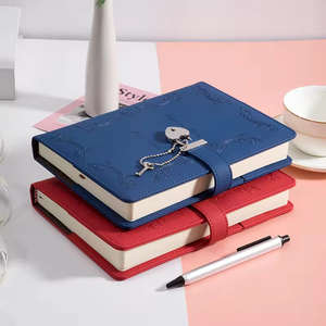 कस्टमाइज़ लोगो A5 PU लेदर पिंक नोटबुक पेन डायरी बुक के साथ लॉक गिफ्ट बॉक्स सेट स्कूल स्टेशनरी सप्लाई के लिए A5 नोटबुक - Product Image 5