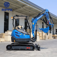 Mini-excavatrice sur chenilles hydraulique RIPP R 22 de 2,5 tonnes, moteur diesel Kubota, norme EPA EURO 5 CE, avec cabine, pour travaux agricoles et de construction