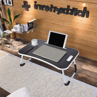 Bureau de lit pour ordinateur portable léger, durable, en bois, convertible, pliable, portable, extensible, avec rangement pour l'étude, le travail et la lecture