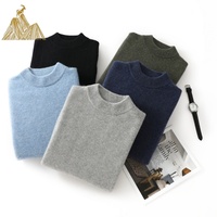 Pull en cachemire pur à 100 % pour homme, col montant, double fil, épais, chaud, doux, pour l'hiver, pull-over unisexe, tricoté