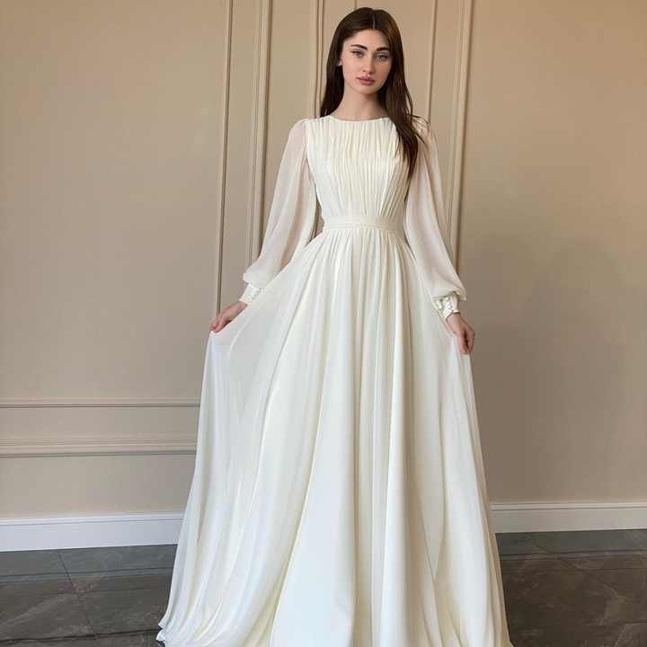 chinese dress ladies Odette Cream Long Sleeve Formal Maxi Dress main image 1