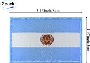 아르헨티나 플래그 패치 2 팩 아르헨티나 전술 자수 패브릭 아이언 온 스타일 친환경 후크 루프 패스너 펠트 - Product Image 4
