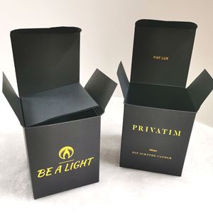 Boîte à bougie de luxe avec logo de marque en gros et impression de feuille d'or Boîte d'emballage personnalisée de pot de bougie de luxe - Product Image 1