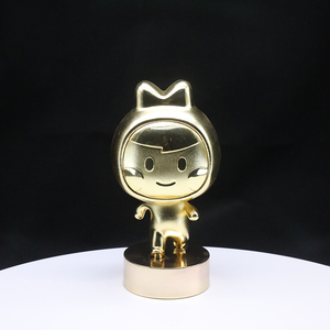 Personalized Cartoon IP Electroplated 3D Metal Figurine Custom Logo Engraved Collectible Ornament for Brand Promotion Business