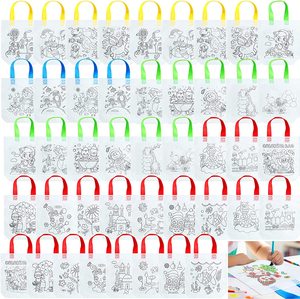 白色帆布手提袋儿童DIY着色卡通艺术派对工艺品涂鸦设计绘画玩具 - Product Image 6
