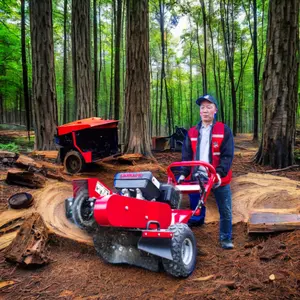 High Quality 15HP Gasoline Powered Mini Skid Steer Wood Stump Grinder Durable Tree Root Removal Machine Stump Grinder