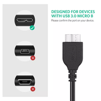 Cable de Carga y Sincronización de Datos USB 3.0 Tipo Micro B Macho para Disco Duro, Escáner, Computadora