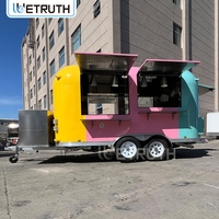 Wetruth Remorque de vente alimentaire mobile extérieure en acier inoxydable, équipement de cuisine pour boulangerie, burgers et fruits, à vendre