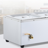 Haut de table commercial de haute qualité Buffet Bain Marie chauffe-soupe grand chauffe-plats électrique en acier inoxydable pour la restauration