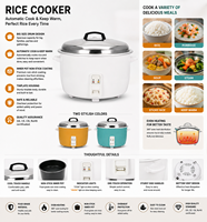 Cuiseur à riz électrique intelligent portable commercial 3,6L-7,8L avec tasse doseuse et spatule vapeur pour restaurant et usage domestique