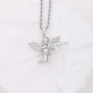 Hot Sale Hip Hop Moissanite Pendant 925 Soild <b>Silver</b> <b>Angel</b> Pendant Set VVS Moissanite Diamond <b>Angel</b> Pendant for <b>Necklace</b> - Product Image 3