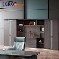 Meuble de rangement mural personnalisé EGROspace avec tiroirs, placard à documents en placage de bois, armoire de bureau