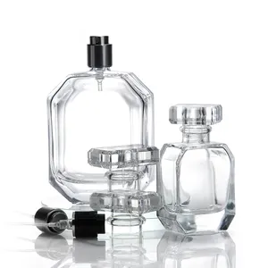 Botellas de vidrio de mujer de perfume de lujo de alta calidad botellas de perfume de vidrio vacías recargables 30 Ml 50 Ml 100 Ml botella de vidrio