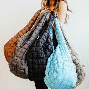 Quilted <strong>Puffer</strong> Tote Bag Oversized Slouchy Hobo Handbag Women Lightweight Padded Shoulder Bag with Wide Strap - Product Image 2