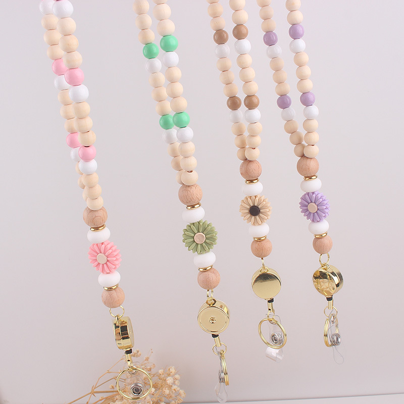 Cartoon Mushroom Hanging Rope Colorful Silicone Bead Lanyard for Mobile Phone Key Phone Jewelry Image 2