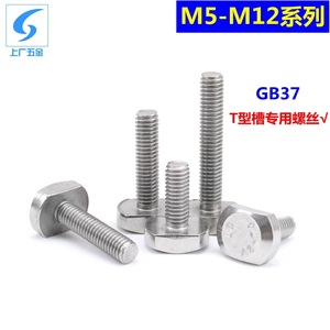 Pernos de Ranura en T de Shanghái y Guangzhou, M5 M10 M12, Acero Inoxidable 304, Cabeza Hexagonal con Brida, Totalmente Roscados, Estándar GB37-88 - Product Image 5