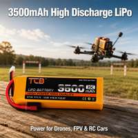 Batterie LiPo TCB 3500mAh 2S 3S 4S 5S 6S 7S 7.4V-25.9V 25C 35C 40C 60C 100C 120C à décharge rapide