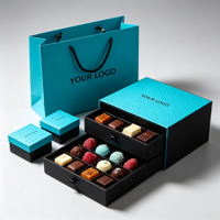 Boîtes Cadeaux de Luxe Écologiques Recyclables Rigides pour Chocolats et Bonbons – Ensemble d'Emballages en Gros d'Usine avec Embossage Haute Qualité