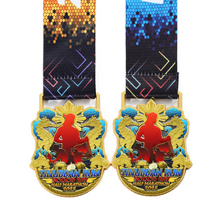 Nuevas Medallas Creativas Deportivas con Logotipo Metálico, Diseño Brillante Chapado en Oro, Pulverización de Color 3D, Medallas de Carrera y Medio Maratón Personalizables - Product Image 6