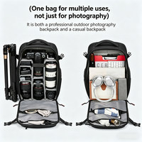 Ruime capaciteit multifunctionele all-in-one reistas voor camera's, fotografoptas, geschikt voor DSLR camera's en 16 inch laptops