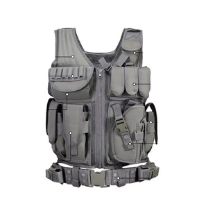 Gilet tactique de sécurité respirant en maille, multi-poches, ceinture réglable, coupe classique pour la sécurité et la protection des biens - Product Image 2