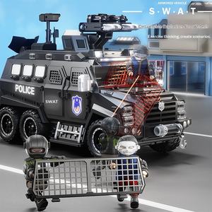 รถของเล่นตำรวจแบบมีเกราะลายเสือขนาดใหญ่ รุ่นยูนิเซ็กซ์ ทำจากพลาสติก สำหรับเด็กอายุ 3-6 ปี - Product Image 4