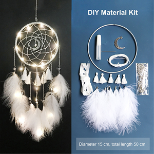 <span class=keywords><strong>Attrape</strong></span>-rêves Artisanat Folklorique Fait Main <span class=keywords><strong>en</strong></span> Plumes Tressées <span class=keywords><strong>Macramé</strong></span> Bohème Décoration Murale pour Chambre d'Enfant Chambre de Fille Adolescente Décoration Intérieure Cadeau - Product Image 2