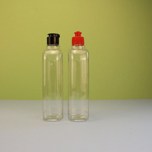 500ml 16 oz PET 플라스틱 식기 세척기 액체 플랫 짜기 병 (28mm 당김 뚜껑 포함) - Product Image 3