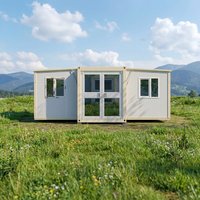 Maisons conteneurs de luxe compactes, pliables et légères en acier, installation rapide, design moderne du milieu du siècle, villa extérieure, hôtel, garantie 3 ans