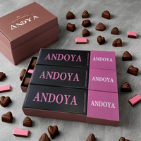 Caja de chocolate Rosa hecha a mano exquisita personalizada para el Día de San Valentín caja de regalo de postre Premium con laminación mate en relieve