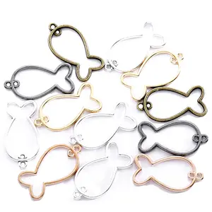 YuenZ 100pcs/bag Double dangling hollow fish Charm for Jewelry Making Earring Pendant DIY Necklaces Bracelet Accessories D7143