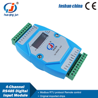 Huaqingjun 4 canaux RS485 Communication Module d'entrées d'acquisition numérique télécommande MODBUS RTU protocole 4DI carte pour PLC