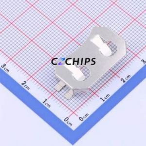 MY-2450-03 Button & Strip Battery Connector SMD Connector Battery Clip <b>CR2450</b> Phosphor Bronze Nickel - Product Image 1