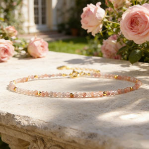 Pulsera Minimalista y Elegante con Cuentas de Ópalo Rosa, Cristal, para Apilar y Combinar, Simple, Curativa, Ideal para Regalo - Product Image 1