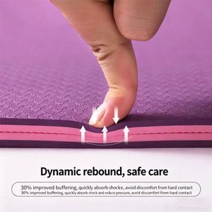 Tapis <span class=keywords><strong>de</strong></span> <span class=keywords><strong>yoga</strong></span> TPE bicolore épaissi 6 mm, antidérapant, pour femme, large, insonorisant, pour la corde à sauter, la danse à domicile, haute élasticité - Product Image 2